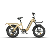 Beige ADO OASIS ONE Fat Tire Electric Bike on a white background